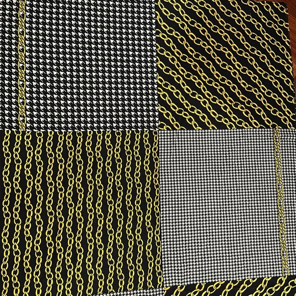 NWOT large black white scarf - chain / houndstooth - oversize - lightweight - Picture 8 of 9